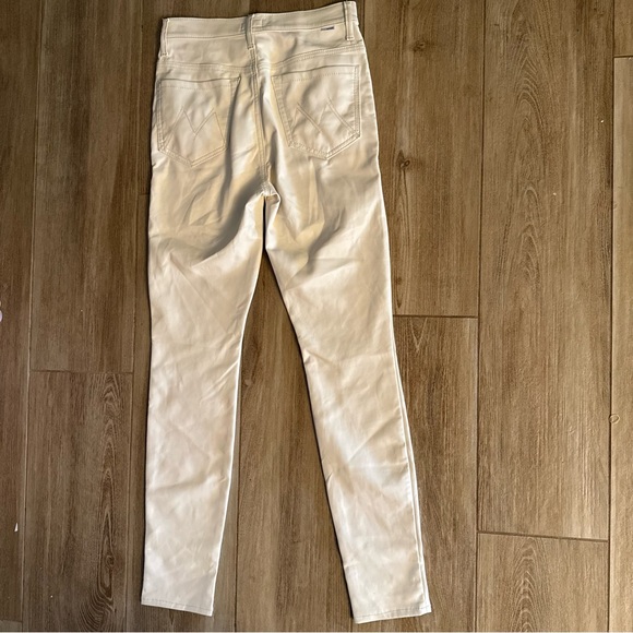 MOTHER Faux Leather The Super Swooner Wax On, Wax Off Egret Beige 27 - Picture 4 of 8